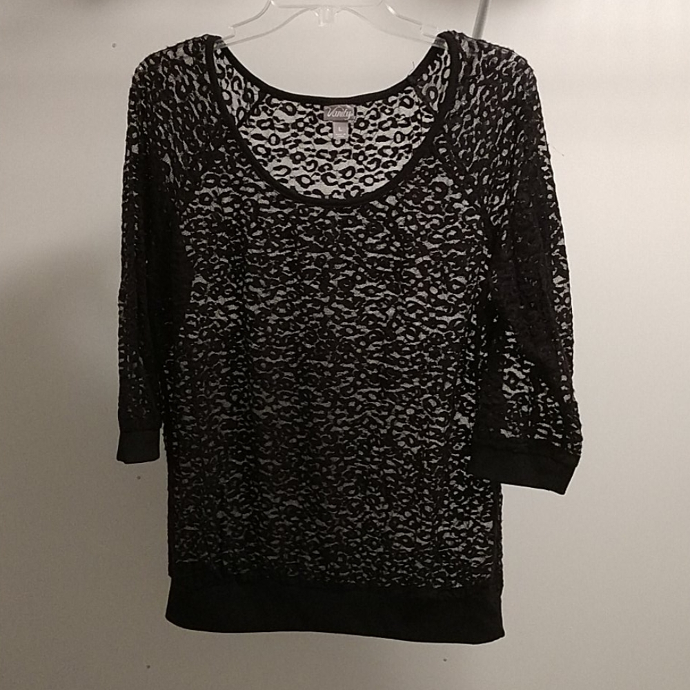 Vanity Sheer 3/4 Sleeve Top